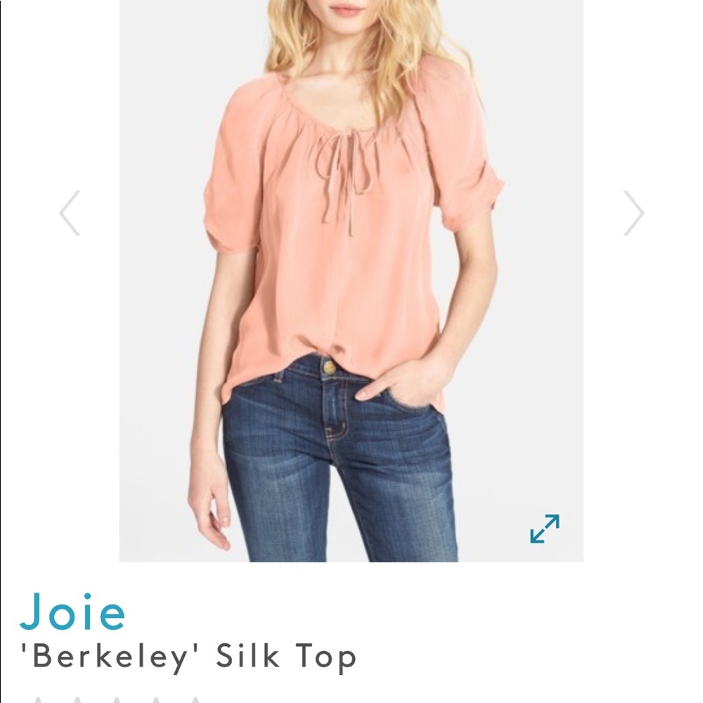 Joie 'Berkeley'Tied Short SleeveSilk VintageRose M